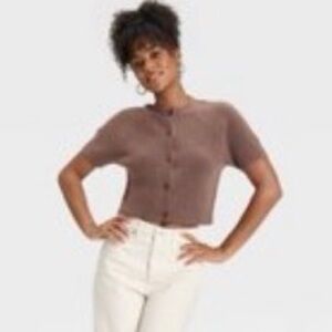 Universal Thread Brown Short Sleeve Cardigan